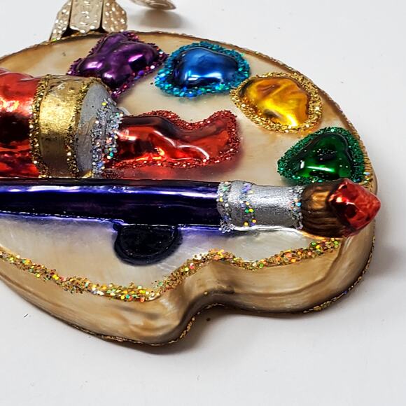 Old World Christmas Artist's Palette Blown Ornament 3" no box. - Picture 2 of 5